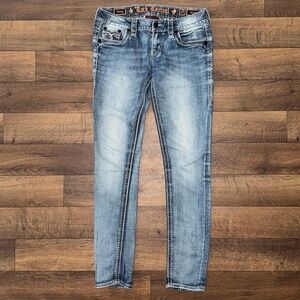 Rock Revival Size 27 Skinny Jeans Hetty Style Rhinestone Denim Men’s Rocker Pant